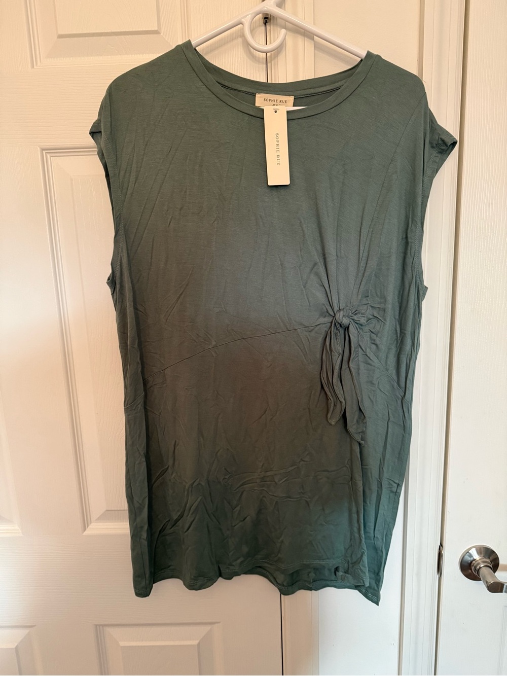 Sophie Rue Sage Green Side-Tie Tank Top